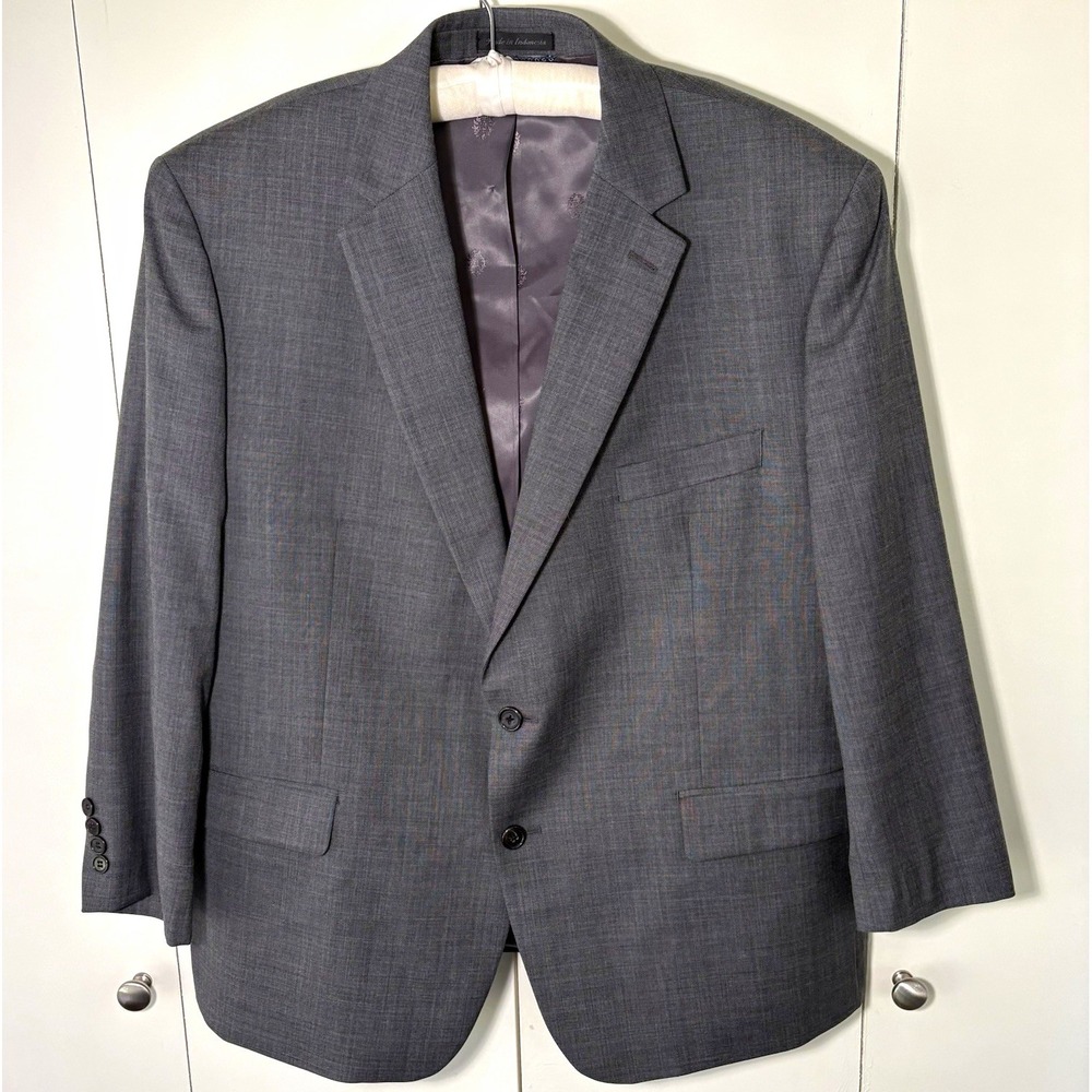 Lauren Ralph Lauren Mens Gray Wool Blend Suit Jacket Blazer 50 Big Tall P2P 26